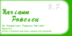 mariann popescu business card